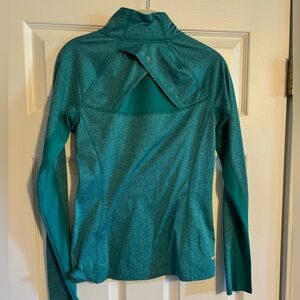 Teal Quarter Zip Pullover with Crossed Back